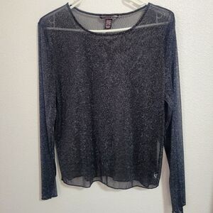 Victoria Secret sheer silver and black top size medium/large